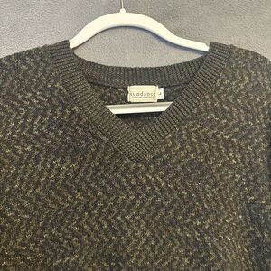 VTG Sundance Catalog‎ V-Neck Sweater Mens Size L Brown Herringbone 90s Y2K Warm